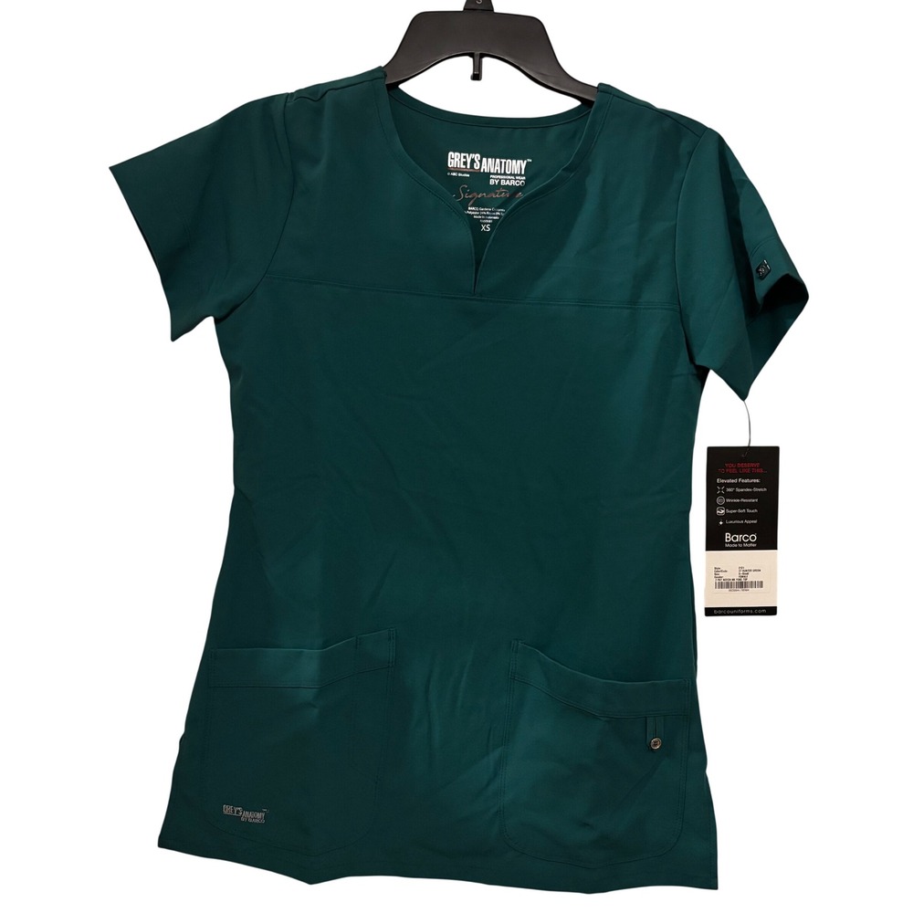 Grey's Anatomy by Baro Women's Scrub Sz XS NWT Hunter Green Pockets‎